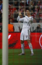 Real Madrid's Ronaldo celebrates goal against Bayern Munich in Champion's League semi-final second leg soccer match in Munich