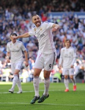 Benzema celebrates scoring